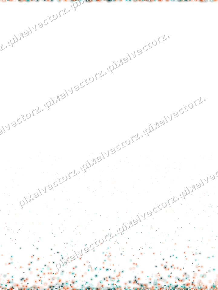 Seamless rising glitter of flowers on a transparent background