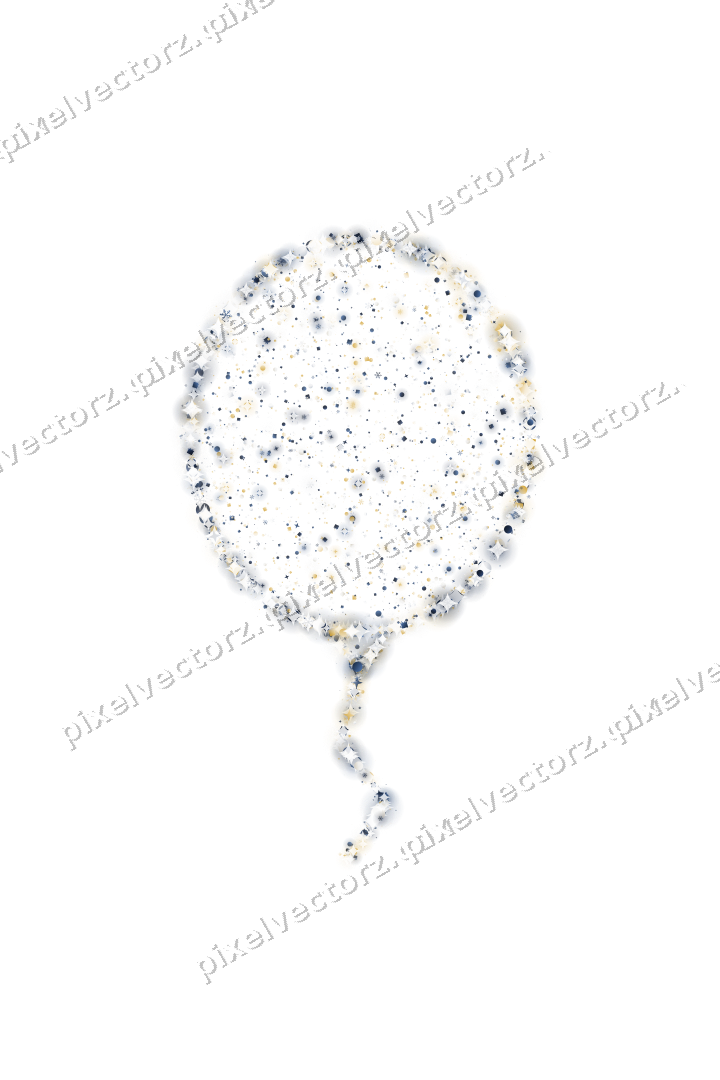 Seamless glitter balloon in dark blue on a transparent background
