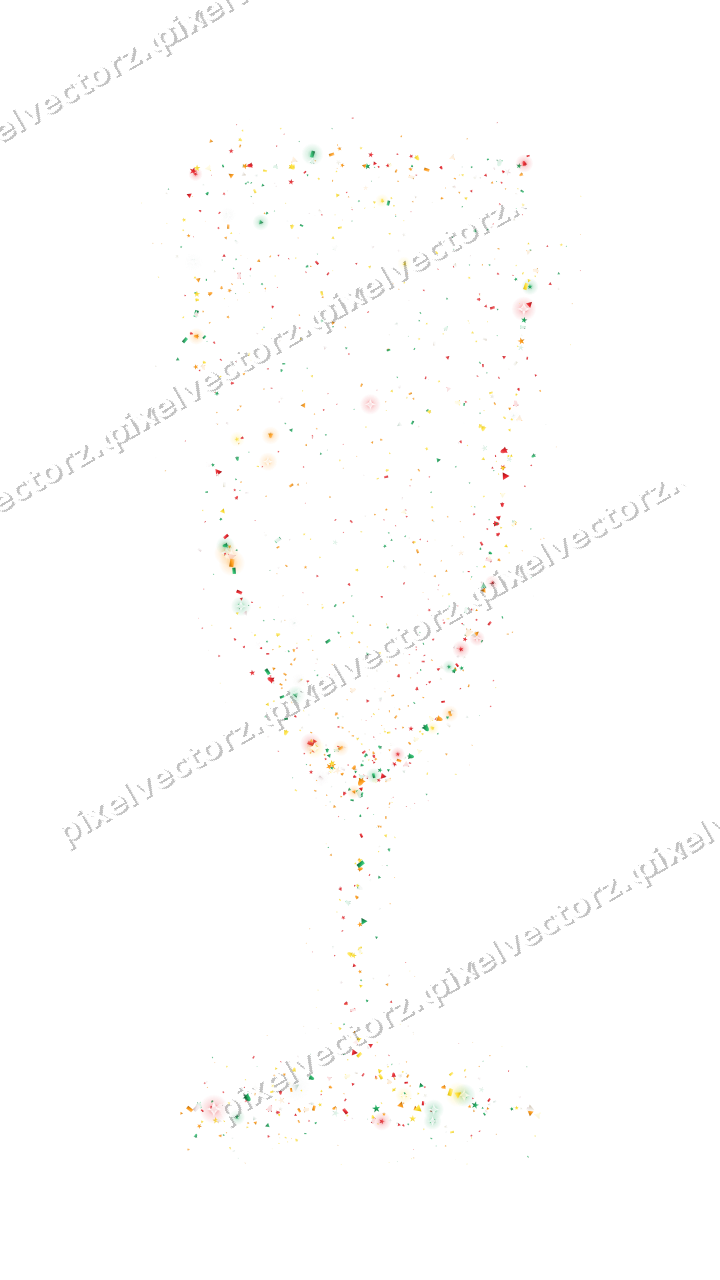 Seamless glitter champagne flute in red on a transparent background