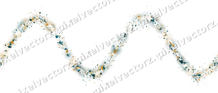 Seamless glitter wave of balloons in amber on a transparent background