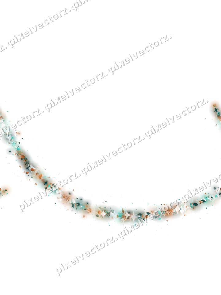 Seamless glitter arc in orange and teal on a transparent background