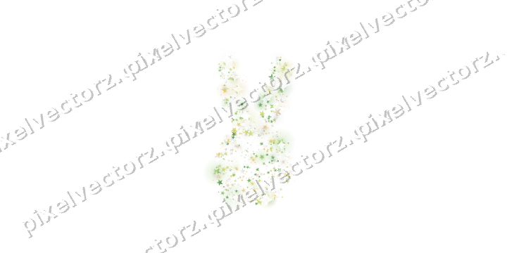 Seamless glitter easter bunny of stars on a transparent background