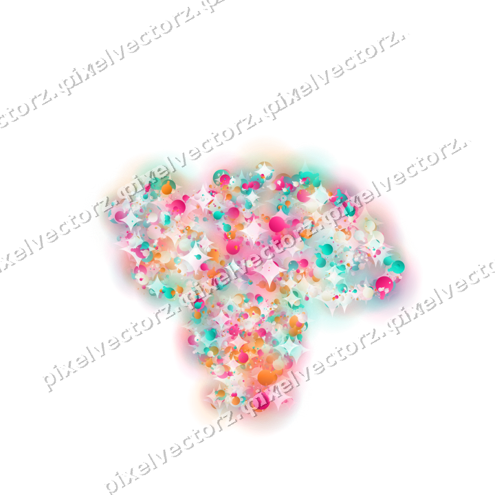 Seamless glitter turkey of baubles in pink on a transparent background