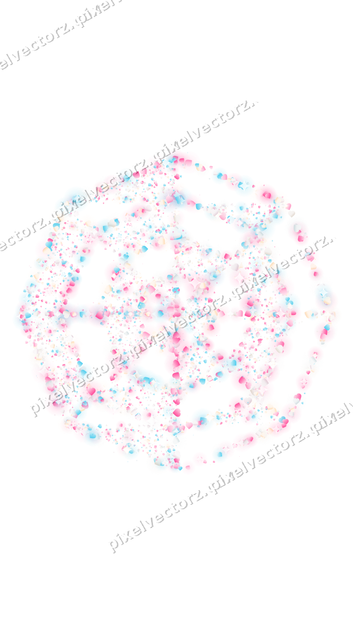 Seamless glitter spider web of hearts on a transparent background
