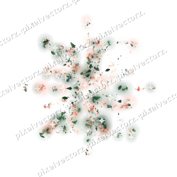 Seamless glitter firework in dark green on a transparent background