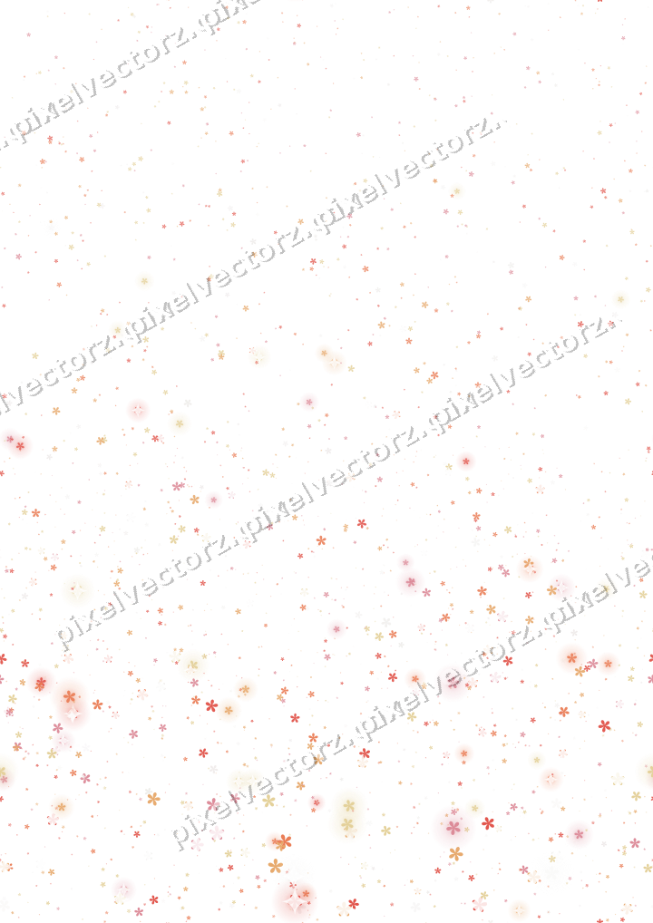 Seamless rising glitter of flowers in red on a transparent background
