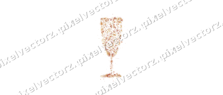 Seamless glitter champagne flute in orange on a transparent background