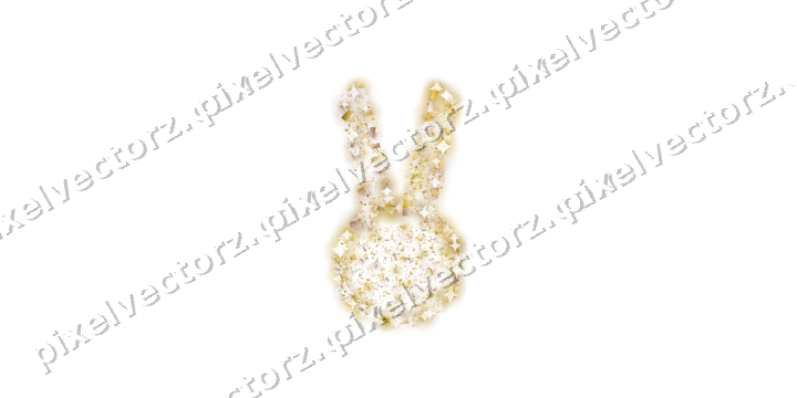 Seamless glitter easter bunny in amber on a transparent background