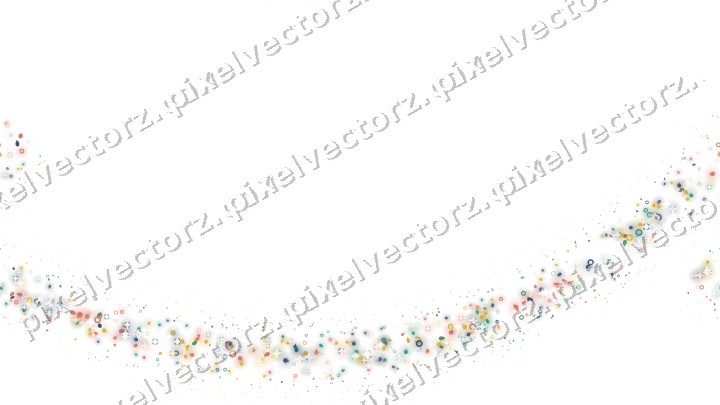 Seamless glitter arc of baubles and eggs on a transparent background