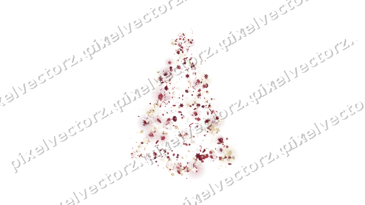 Seamless glitter christmas tree on a transparent background