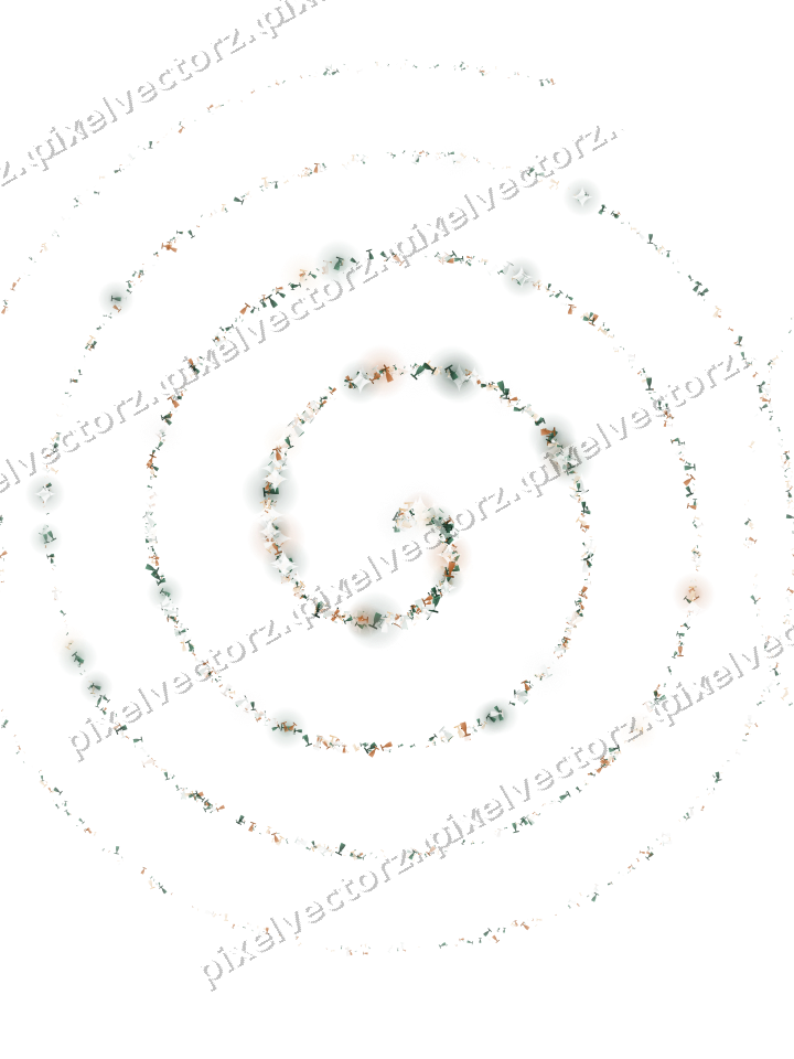 Seamless glitter spiral in dark green on a transparent background