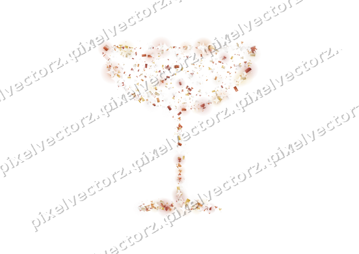 Seamless glitter champagne coupe in orange on a transparent background