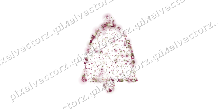 Seamless glitter bell of baubles and gifts on a transparent background