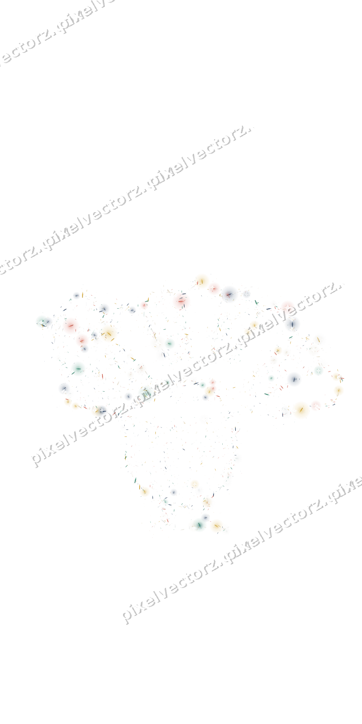 Seamless glitter turkey of shards in amber on a transparent background