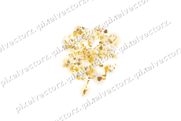 Seamless glitter clover leaf on a transparent background