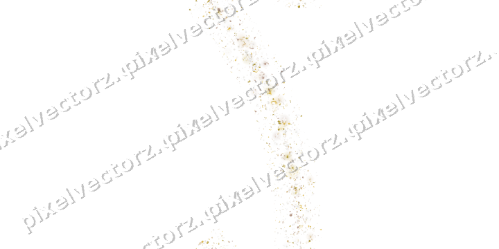 Seamless glitter arc in amber on a transparent background