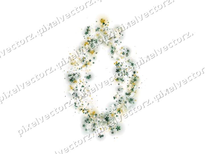Seamless glitter lantern in dark green on a transparent background