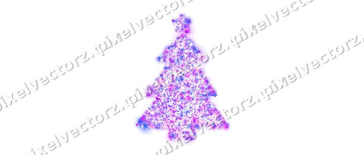 Seamless glitter christmas tree in purple on a transparent background