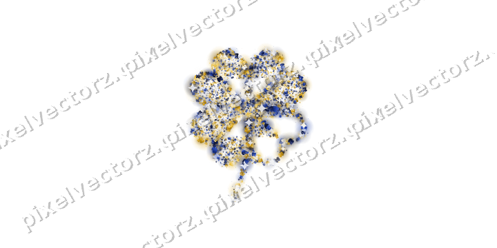 Seamless glitter clover leaf of masks on a transparent background