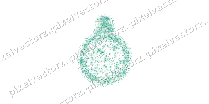 Seamless glitter bauble of bells in green on a transparent background