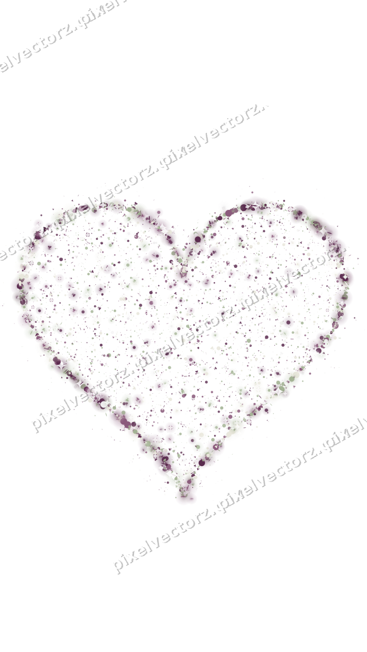 Seamless glitter heart in dark magenta on a transparent background