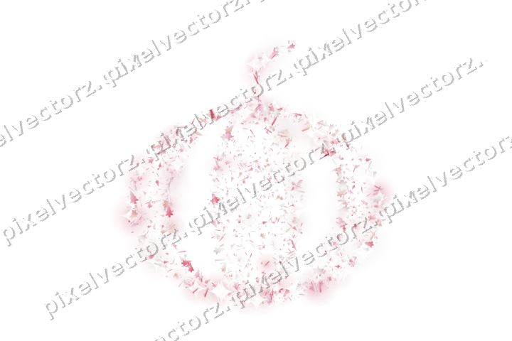 Seamless glitter pumpkin in pale pink on a transparent background