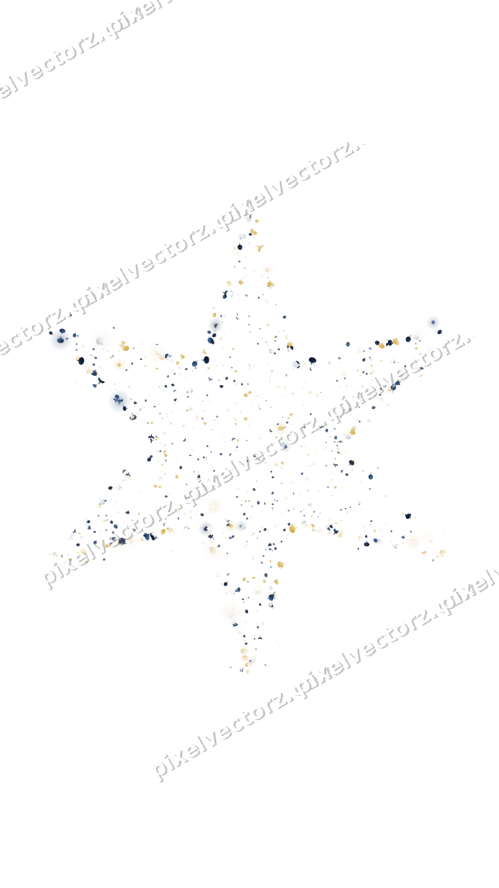Seamless glitter star in dark blue on a transparent background