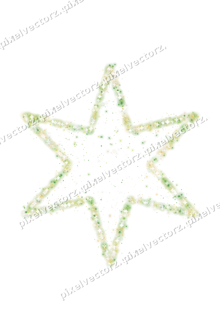 Seamless glitter star of balloons in lime on a transparent background