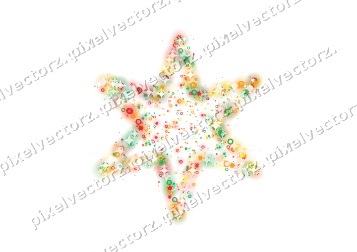 Seamless glitter star of stars and rings on a transparent background