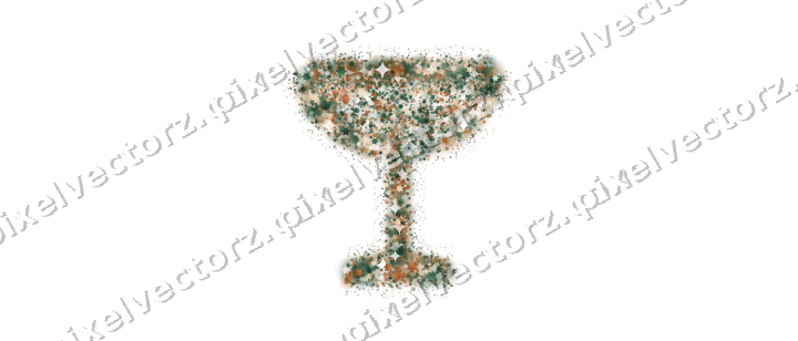 Seamless glitter champagne coupe of stars on a transparent background