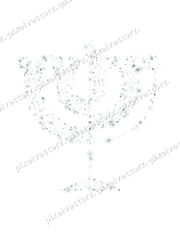 Seamless glitter menorah in pale blue on a transparent background