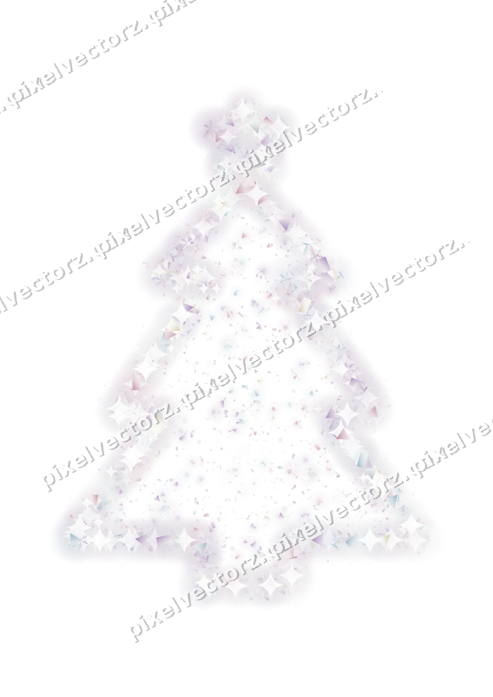 Seamless glitter christmas tree on a transparent background