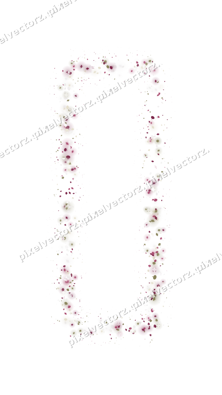Seamless glitter frame in dark pink on a transparent background