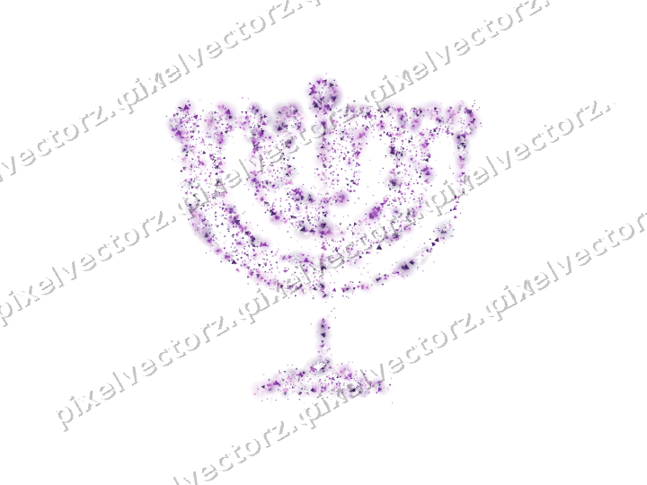 Seamless glitter menorah of triangles on a transparent background