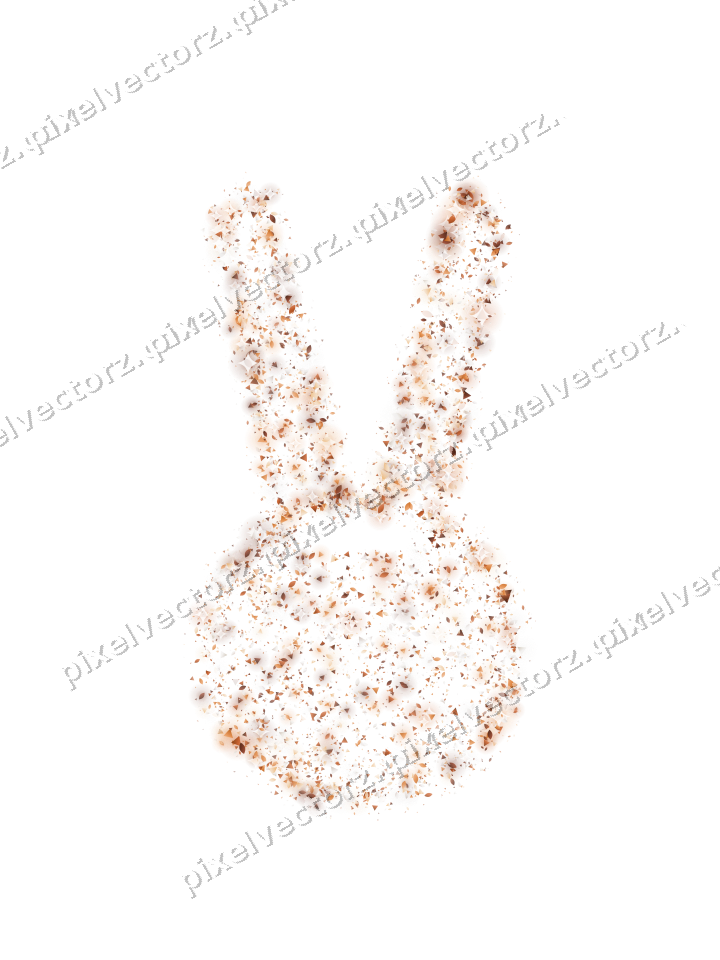 Seamless glitter easter bunny on a transparent background
