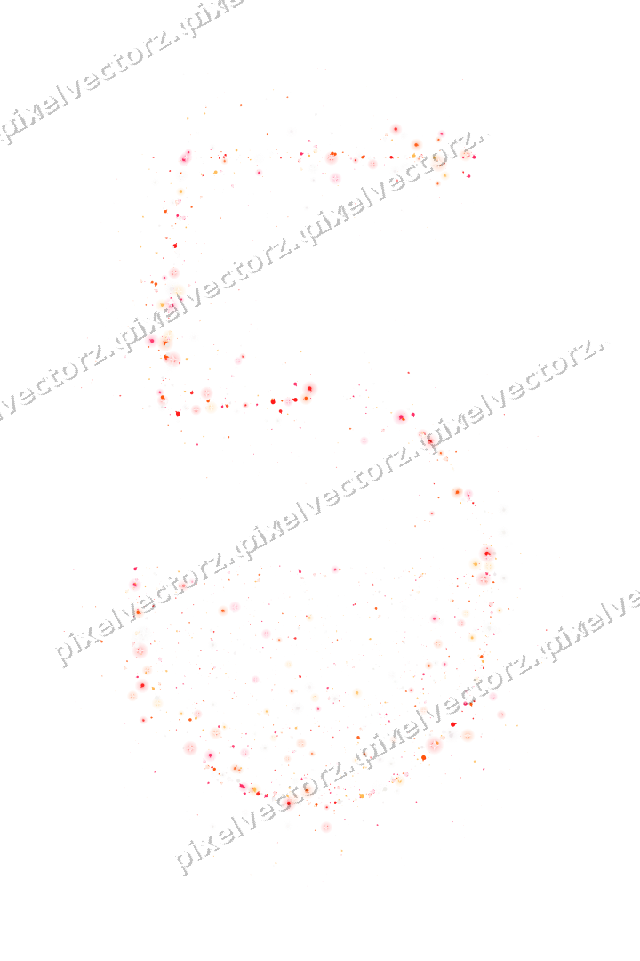 Seamless glitter number 5 of baubles on a transparent background