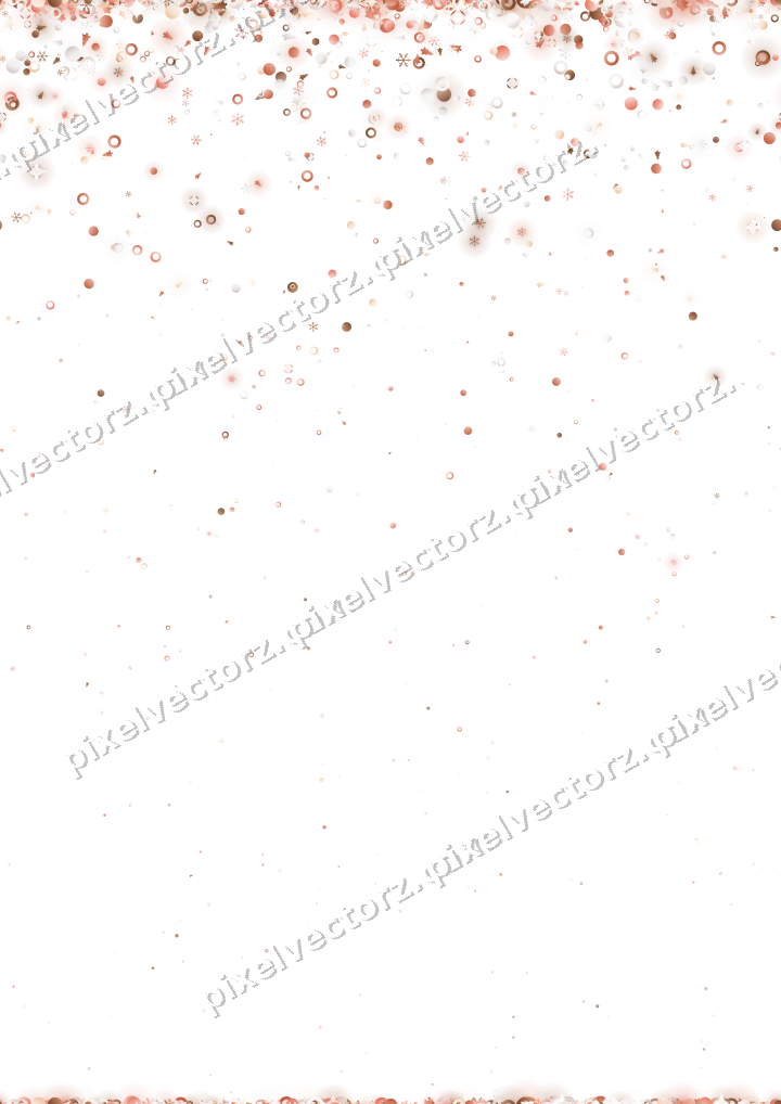 Seamless falling glitter in orange and red on a transparent background
