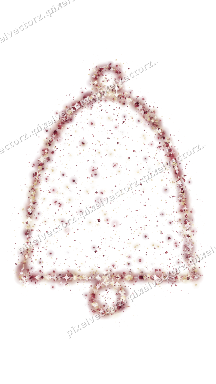 Seamless glitter bell of baubles and bats on a transparent background