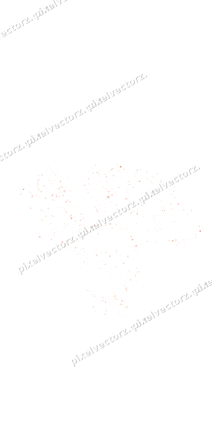 Seamless glitter turkey of dots in red on a transparent background
