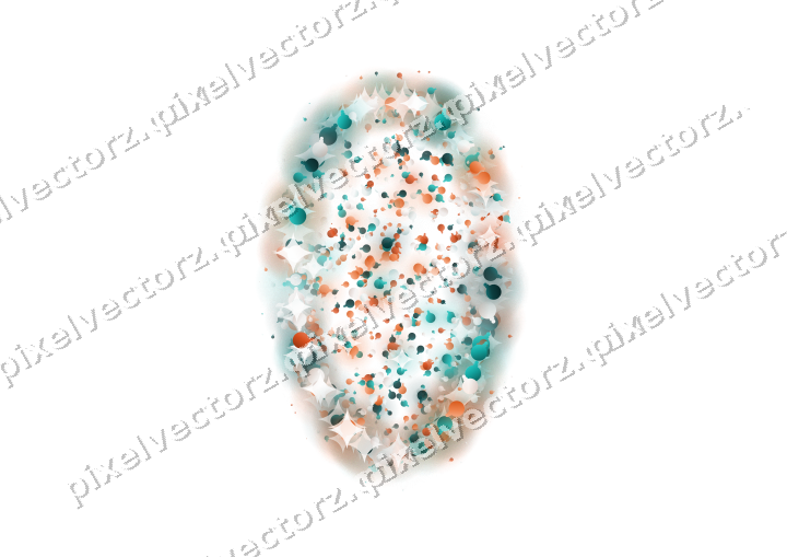 Seamless glitter easter egg of baubles on a transparent background