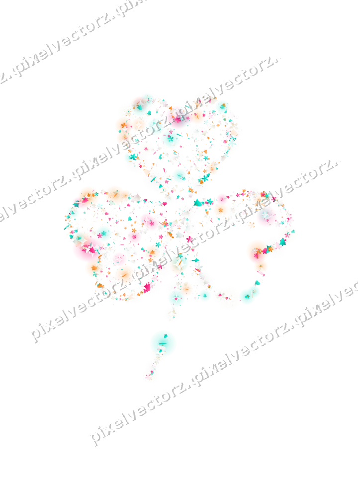 Seamless glitter shamrock in pink on a transparent background