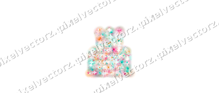 Seamless glitter birthday cake in pink on a transparent background