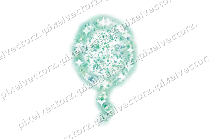 Seamless glitter balloon in green and teal on a transparent background