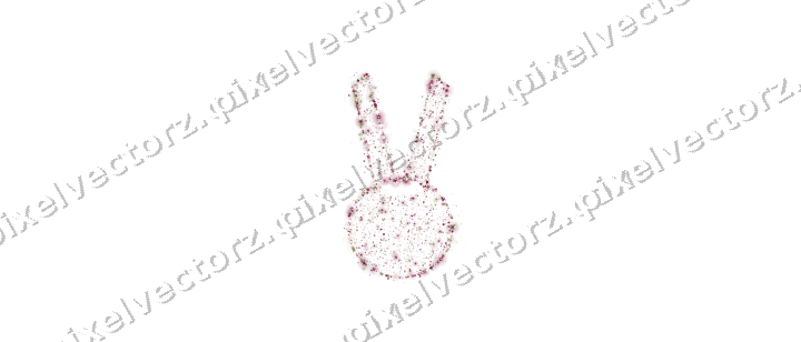 Seamless glitter easter bunny of sparkles on a transparent background