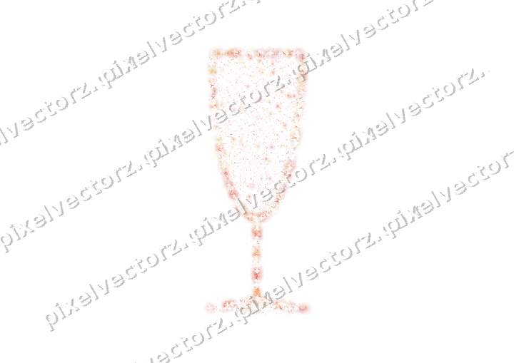 Seamless glitter champagne flute of shards on a transparent background