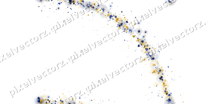 Seamless glitter arc of bells in amber on a transparent background