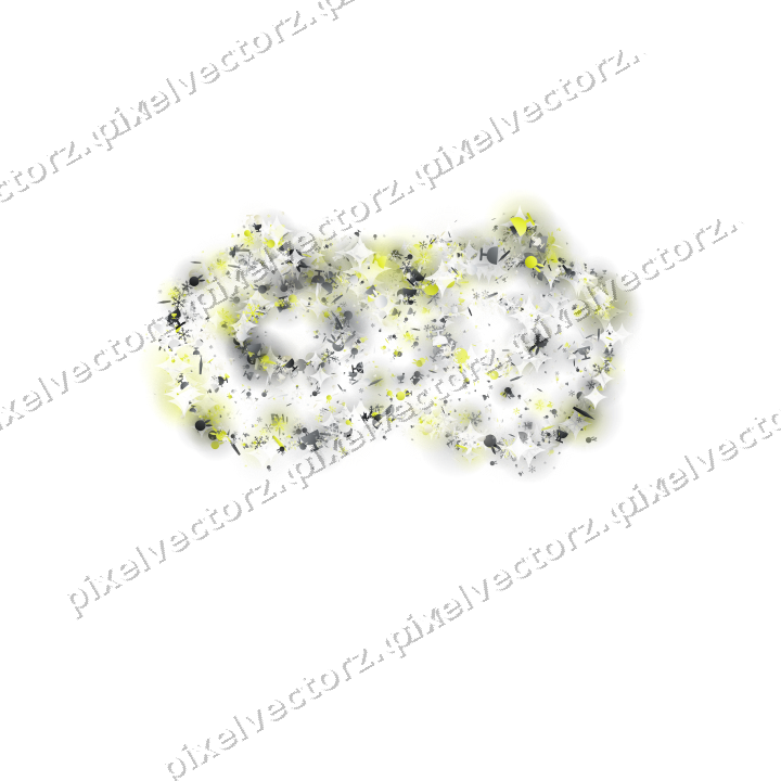 Seamless glitter carnival mask in yellow on a transparent background