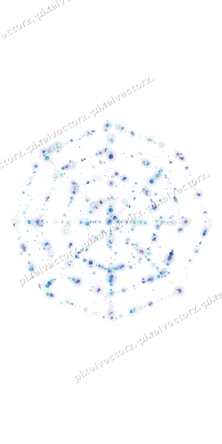 Seamless glitter spider web in blue on a transparent background
