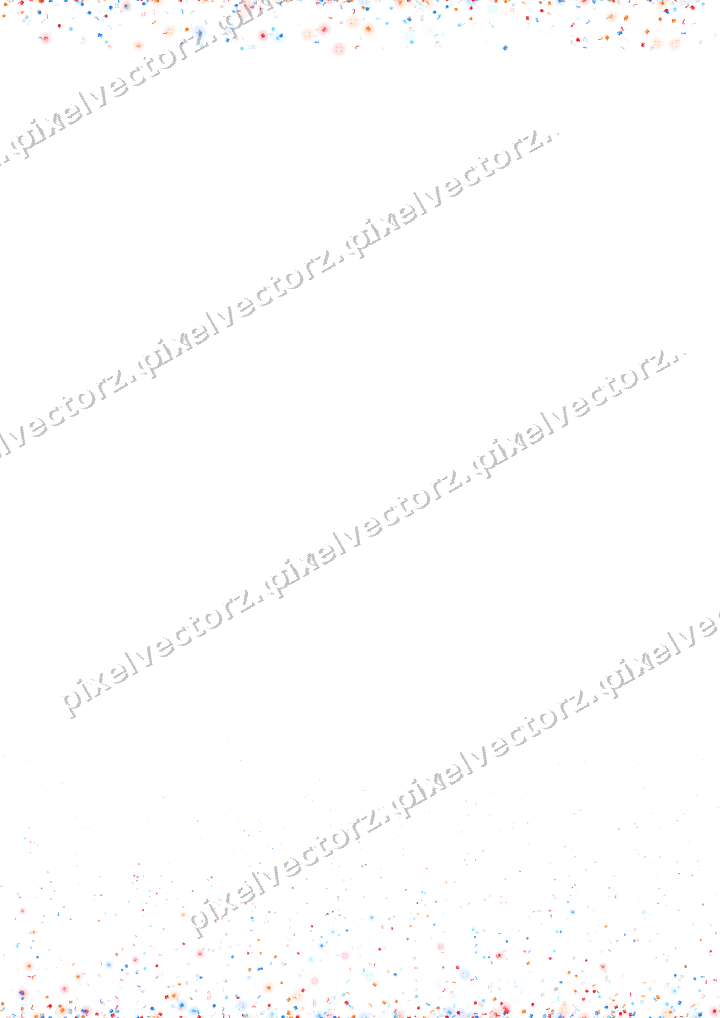 Seamless glitter border in blue and red on a transparent background