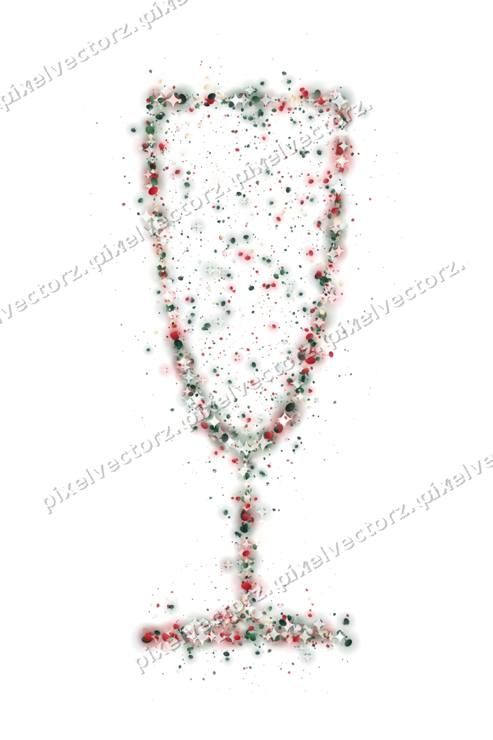 Seamless glitter champagne flute on a transparent background